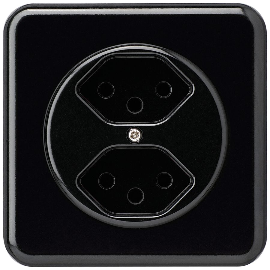 Prise ENC basico 2×type 13 noir