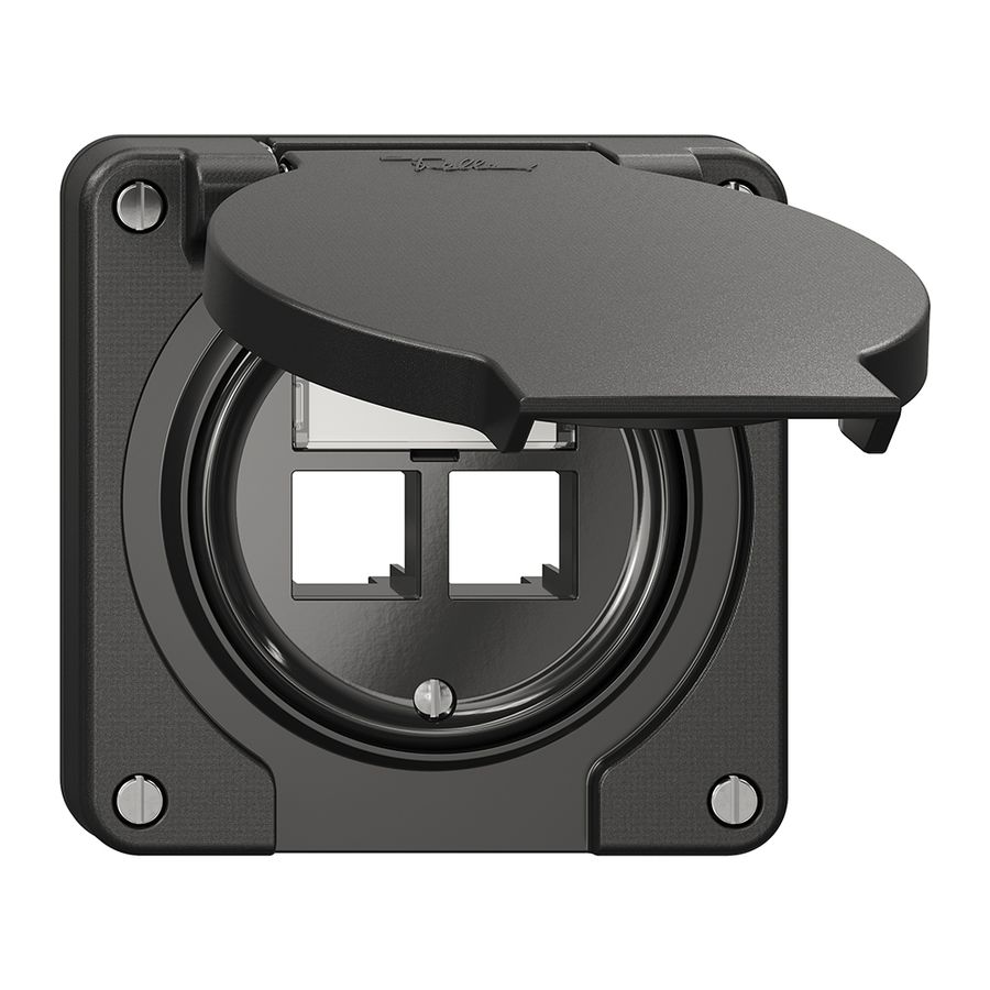 Kit de montage Feller S-One EASYNET N.CO, pour 2×RJ45, profondeur 28 mm, noir