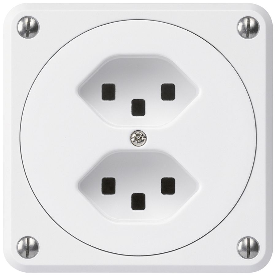 Prise ENC robusto 2×type 23 blanc sans clapet