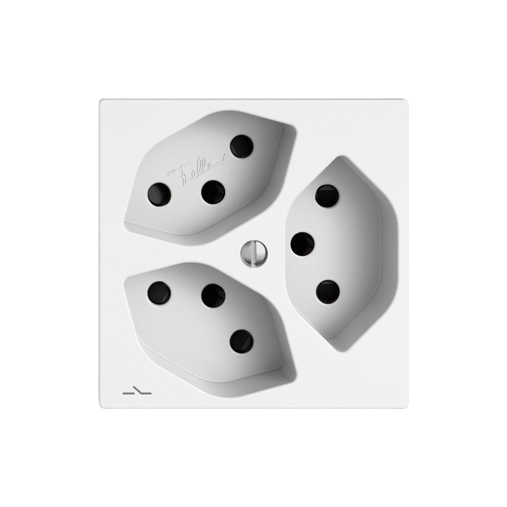 Steckdose EDIZIO.liv SNAPFIX® 3×T13 1×S mit Shutter ws