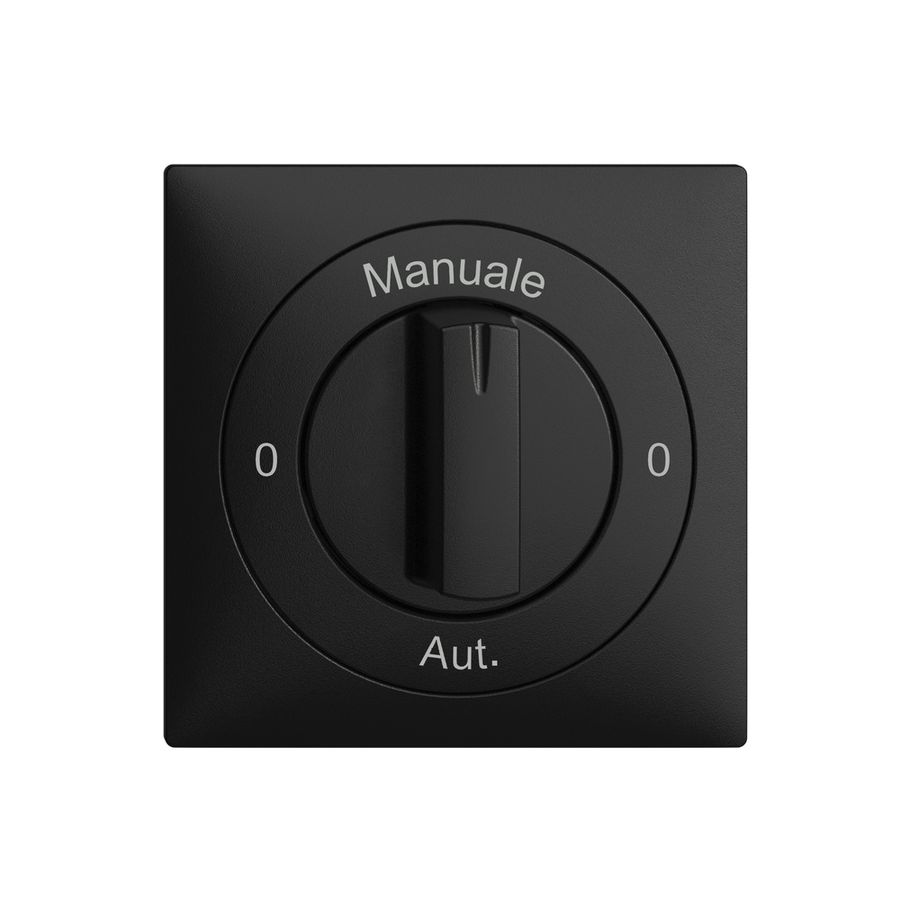 Kit front. 0-Manuale-0-Aut. EDIZIOdue noir 60×60mm pour interr.rot