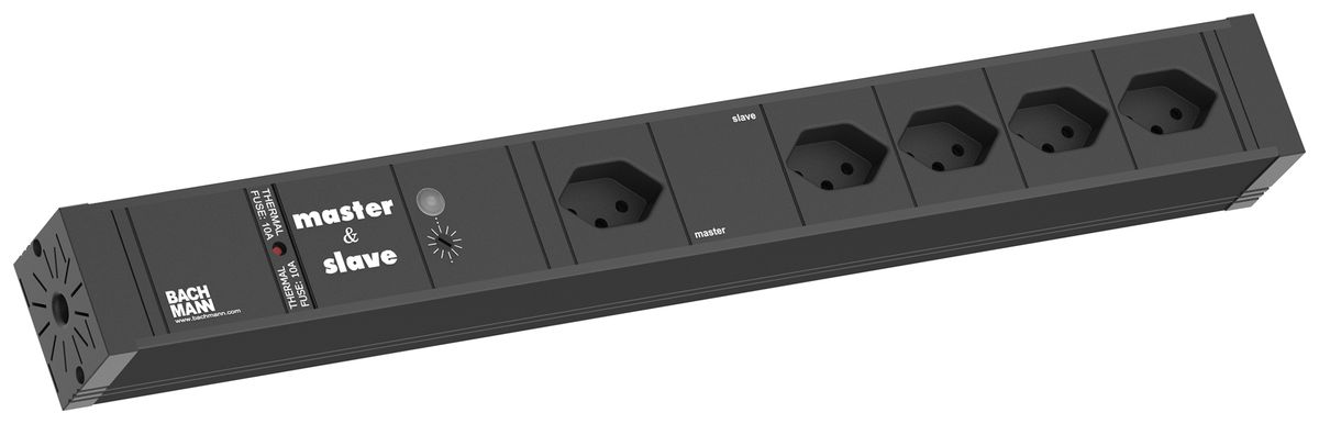 Steckdosenleiste BACHMANN 5×T13 2m schwarz
