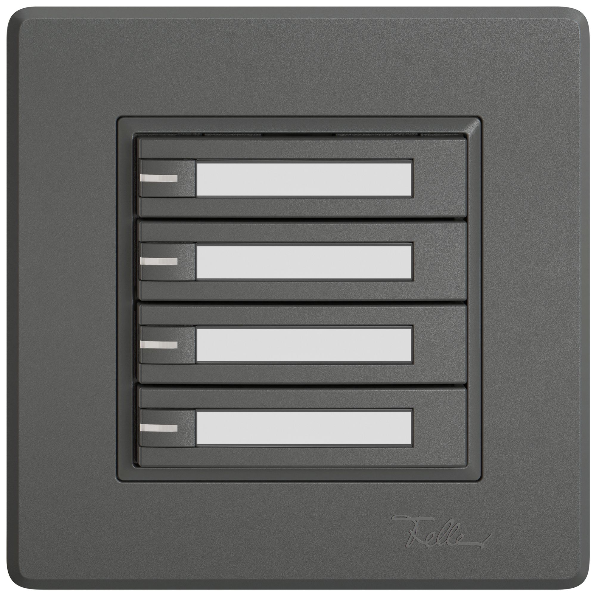 Poussoir universel ENC EDIZIO.liv UNI SNAPFIX® 5…48V a.LED 4× comm.1T étiqu.grf