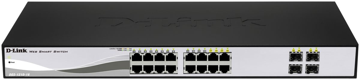 Switch D-Link DGS-1210-16/E, 16-port smart managed Layer2/3 Gigabit