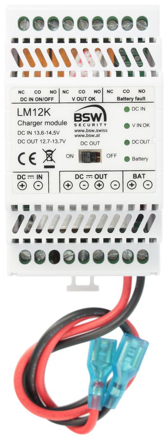 REG-Ladegerät BSW LM12K, 12VDC 100W/0.8A (max. 7Ah), 3×Überwachungskontakt, 3TE