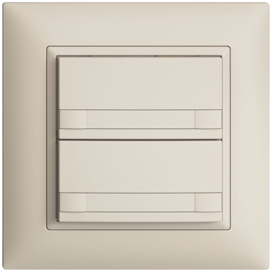 Poussoir ENC KNX 2× EDIZIOdue colore crema RGB sans LED avec insert papier