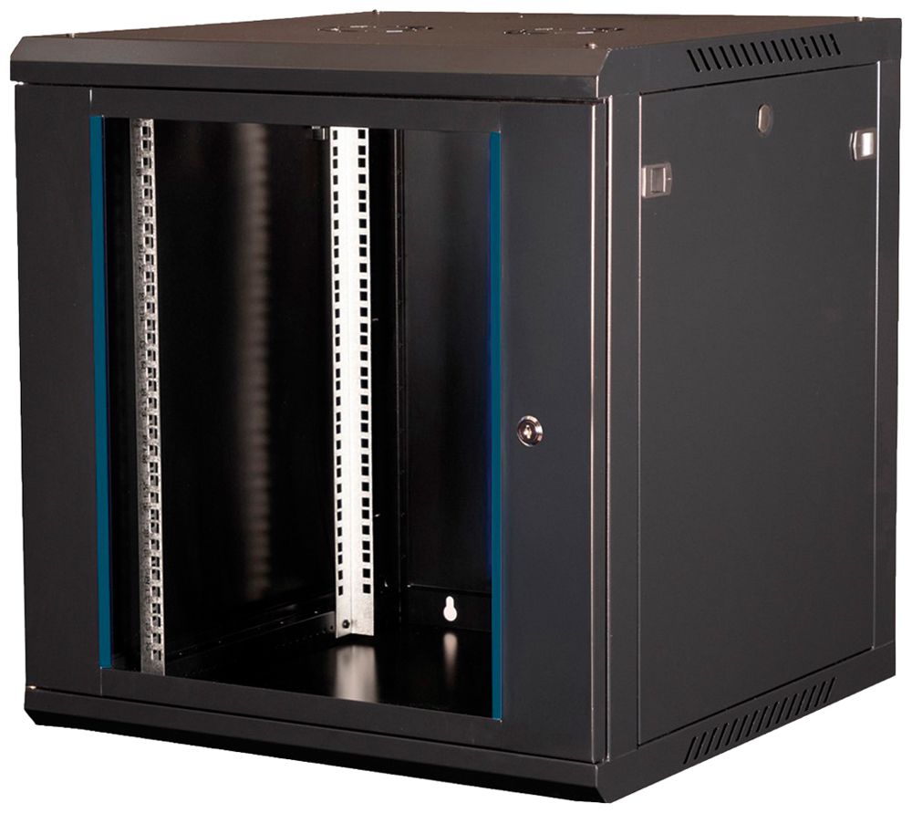 Coffret mural 19" VALUE 600×645×600mm 12UH 1×porte acier noir