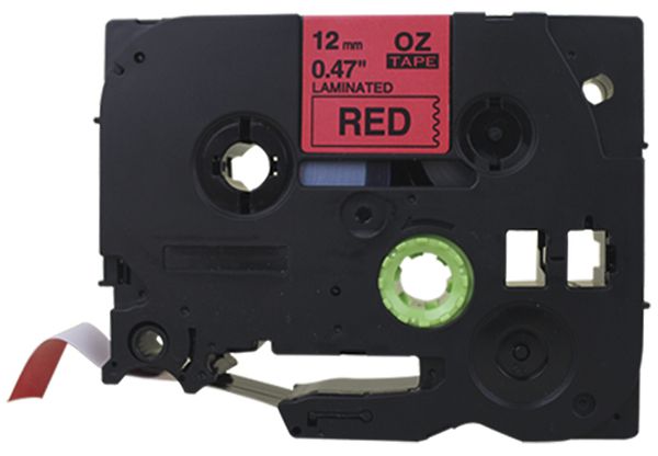 Cassetta nastro compatibile con OZE-431, 12mm×8m, rosso/nero