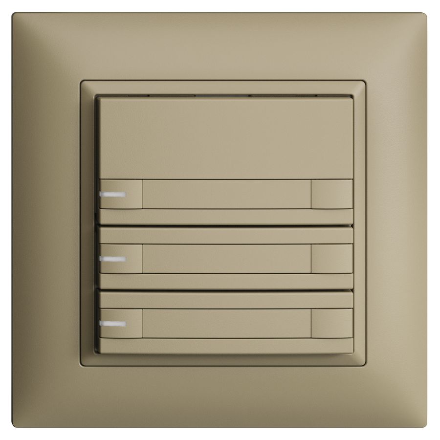 Poussoir KNX RGB ENC EDUE FMI, 250mW, a.LED RGB, papier, 3×pouss., C.2×T., sa