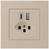 Presa di carica USB INC kallysto.pro 18W PD 1×tipo A 1×tipo C T23 beige