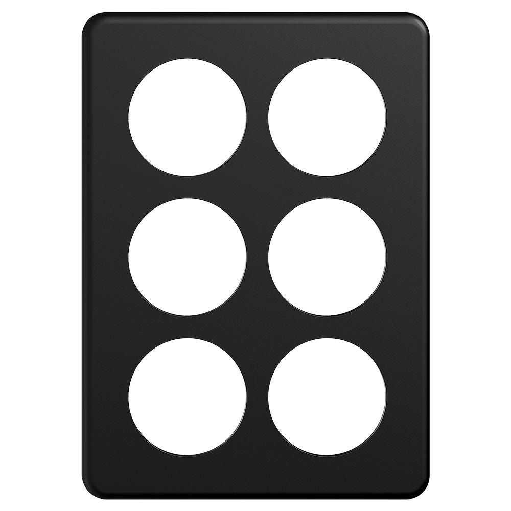 Abdeckplatte STANDARDdue 3×2 schwarz 6×Ø50