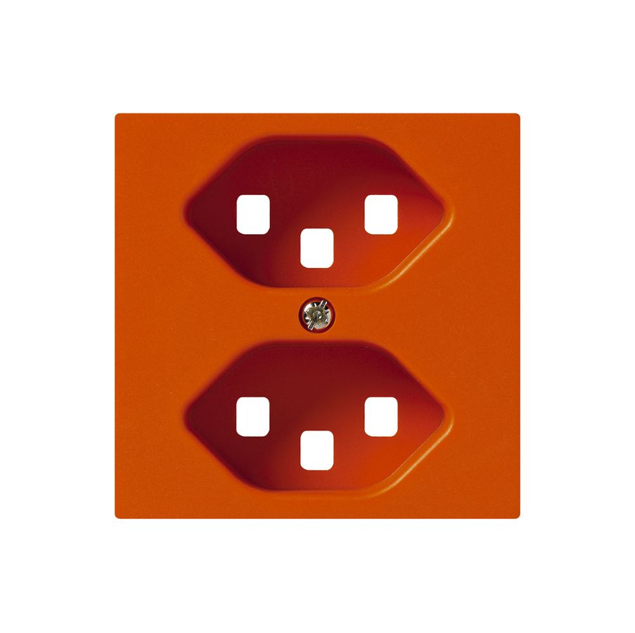 Frontplatte kallysto 2×T23 orange 60×60mm für Steckdose 2×T23