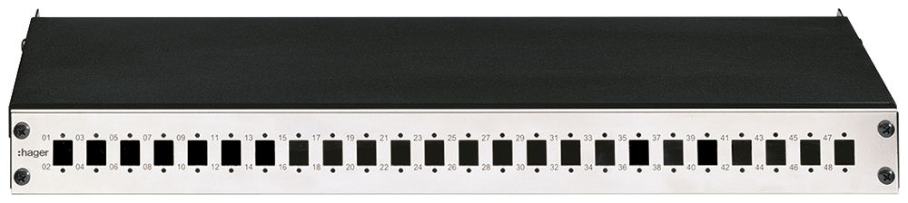 LWL-Panel 19" Hager HMS LC S/SC S/E2000 vernickelt