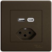 UP-USB-Ladesteckdose EDIZIO.liv SNAPFIX® USB A+C/T13 3A 230VAC br