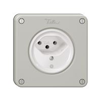 Steckdose NEVO, 1×T13, m.LED, lichtgrau