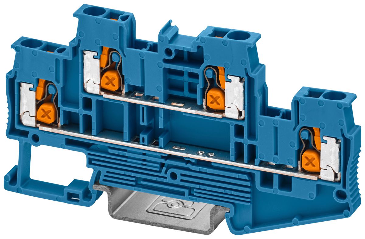 Borne de passage joignable PX XTTB 2,5 BU 4mm² 22A 800V 2×2 DIN35 bl