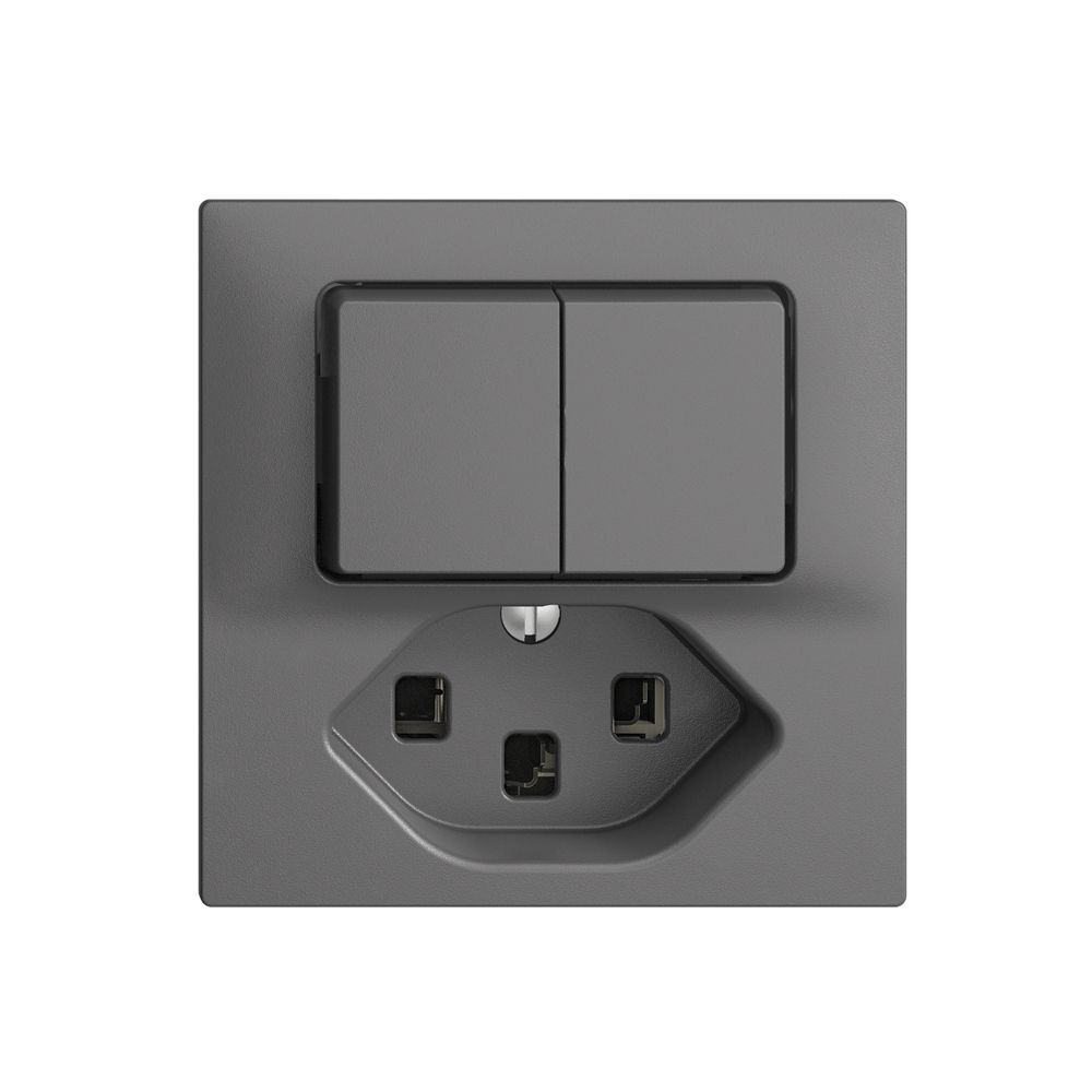 Kombination 1/3+3/1L+T23 16A EDIZIOdue dunkelgrau