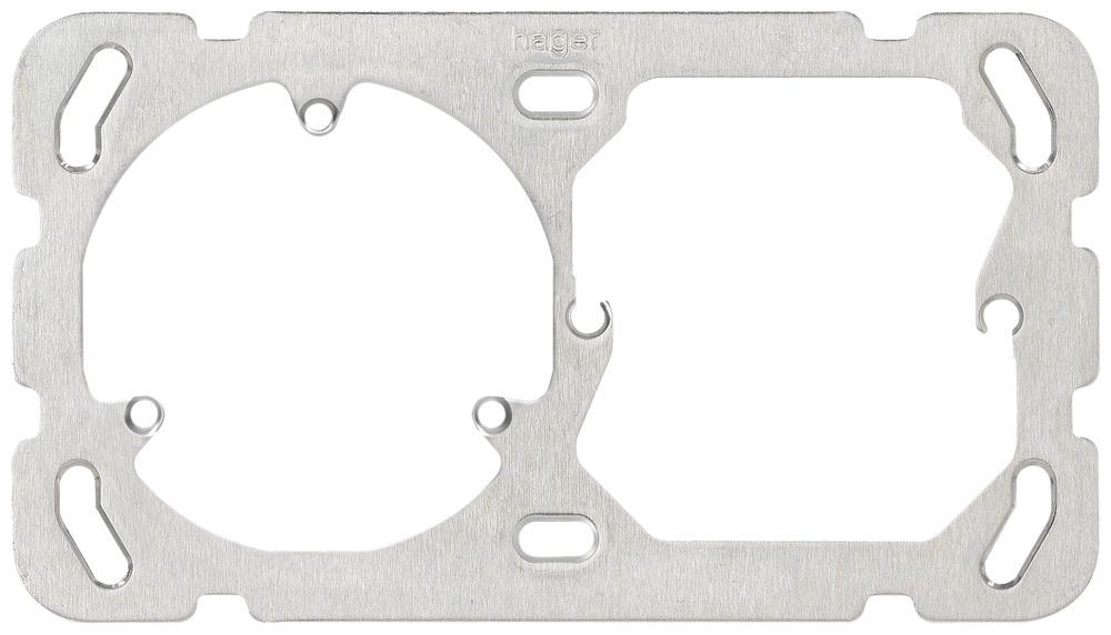 Plaque de fixation HA grd.I-I, horizontale, 77×137mm, 3-points+52mm, aluminium