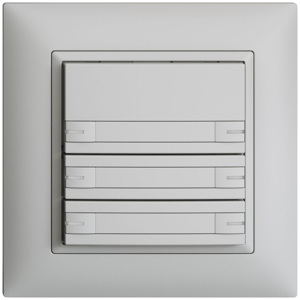 Poussoir ENC KNX 6× EDIZIOdue gris clair RGB avec LED avec insert papier
