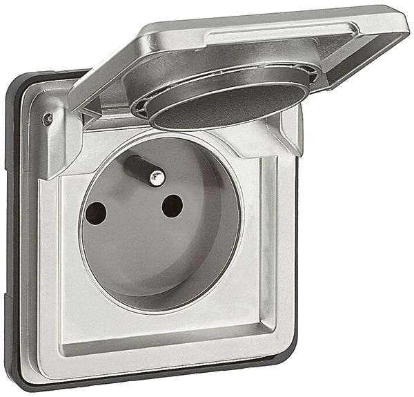 Prise ENC Soliroc FR chr. avec couvercle