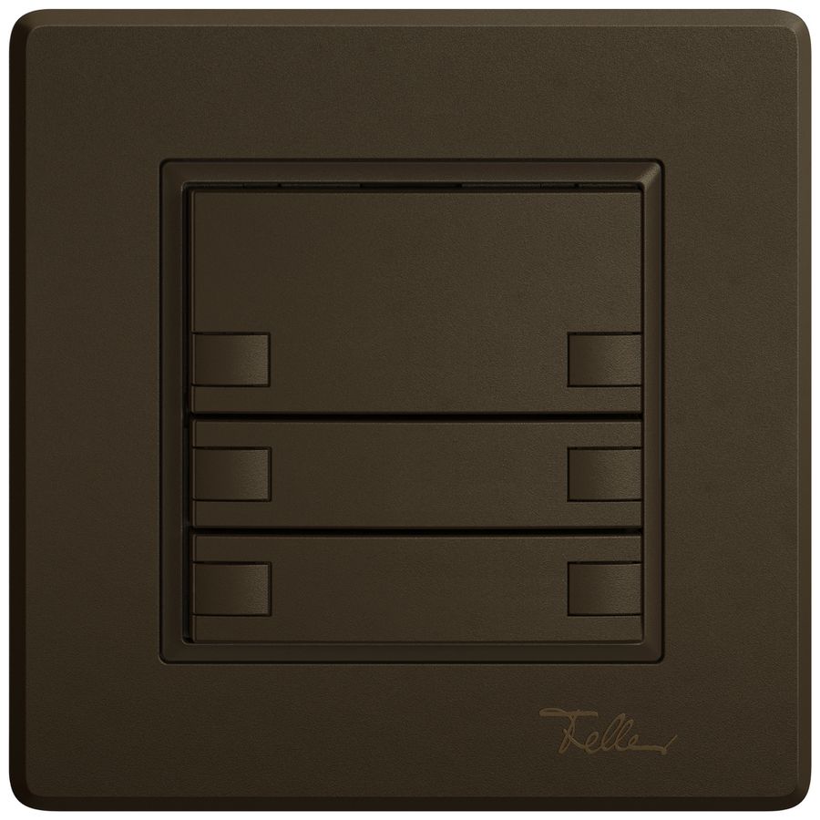 Poussoir KNX RGB ENC EDIZIO.liv SNAPFIX® capteur temp.s.LED 3× comm.2T br