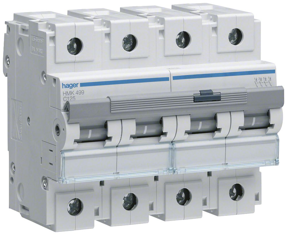 Leitungsschutzschalter Hager MCB 4P 400V Typ C 125A 6TE