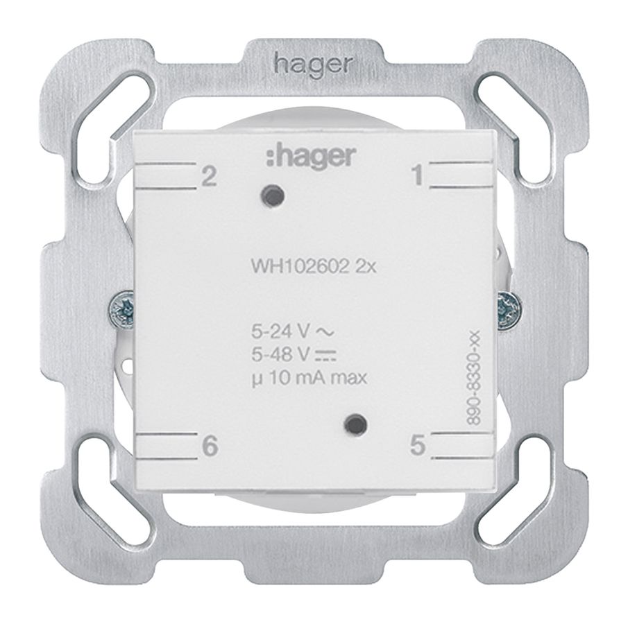 Intérieur pour poussoir universel 2× Hager sans LED montage F