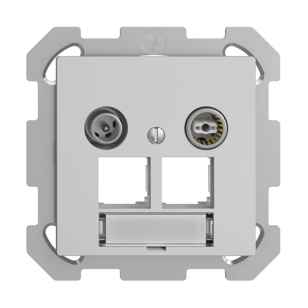 UP-Multimediadose EDIZIOdue FM EASYNET 11dB, f.2×RJ45 S-One, hellgrau