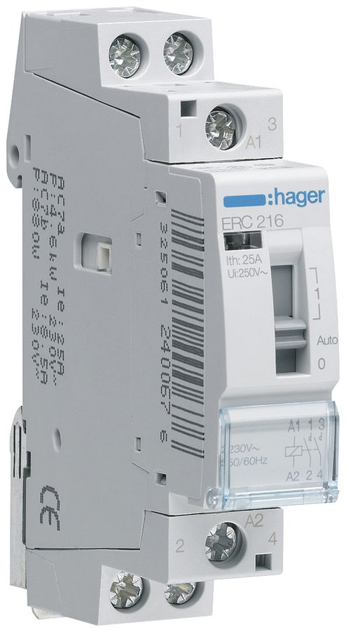 REG-Relais Hager 230VAC 2 Schliesser 0 Öffner 16A 230VAC 1TE