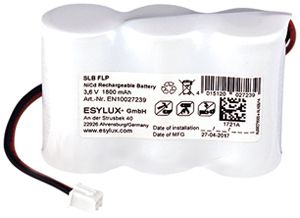 Accu ESYLUX pour SLB FLP NiCd, 3.6V/1800mAh, câble 100mm, 65×22×45mm