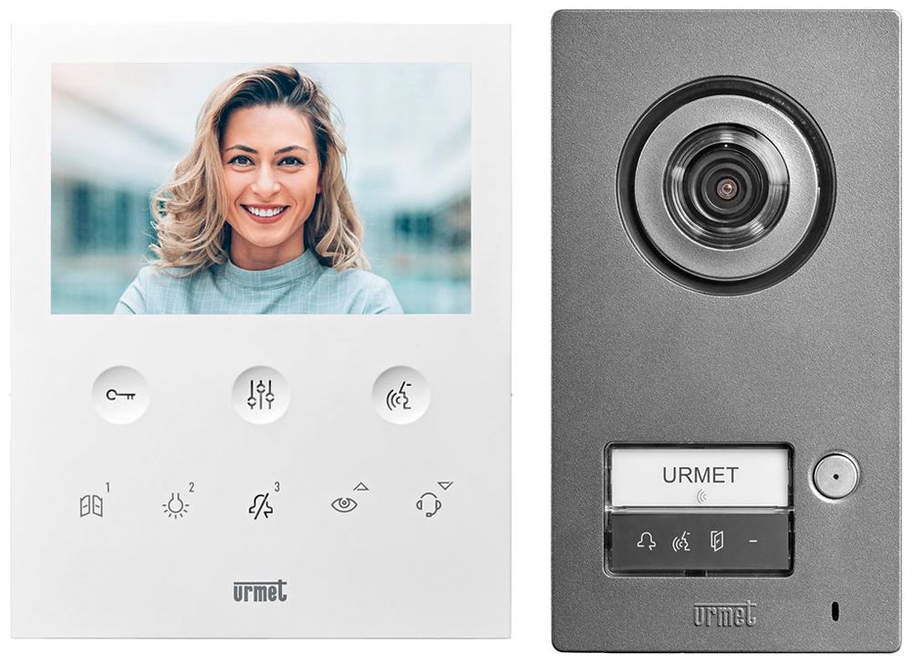 Türsprech-Set Video Plica Urmet 1×Ruftaste 2-Draht weiss