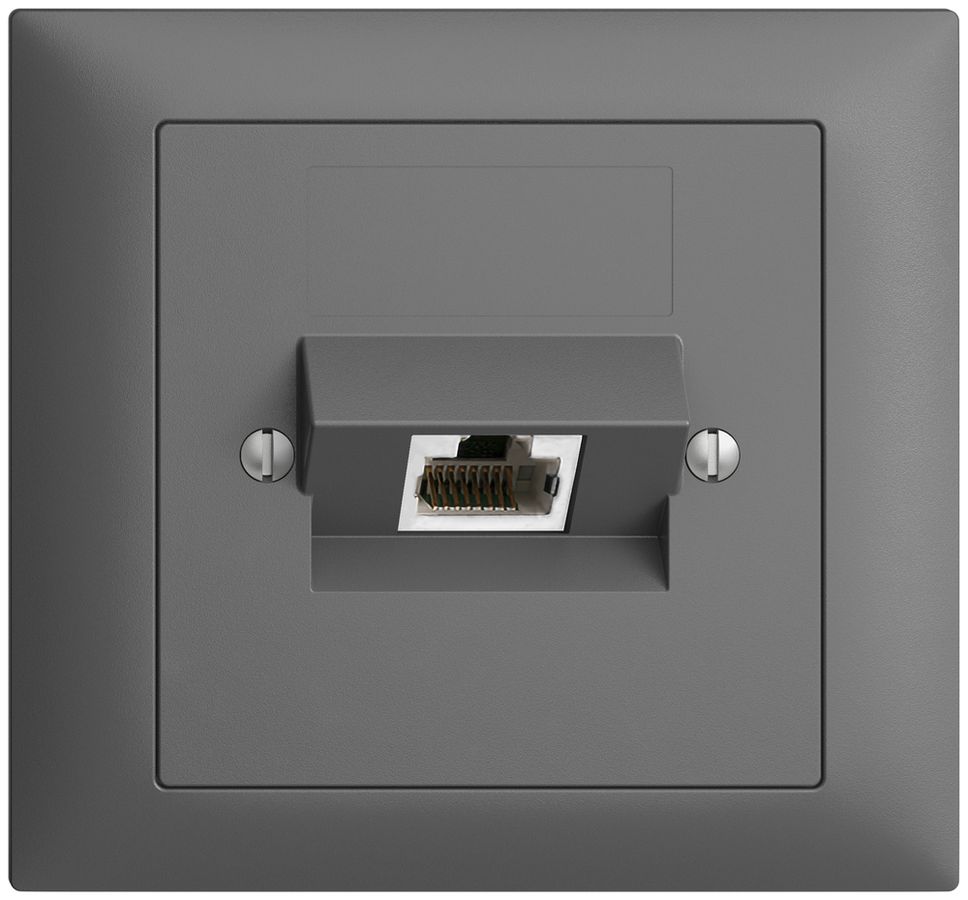 EB-Dose 1×RJ45/s 4P ITplus EDIZIOdue dunkelgrau
