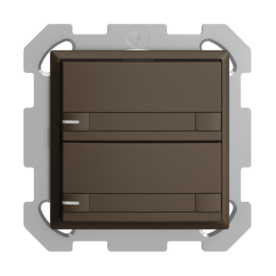 UP-KNX-Taster RGB EDUE, 250mW, m.RGB-LED, m.Papier., 2×Taste, 2×Tastenb., cof