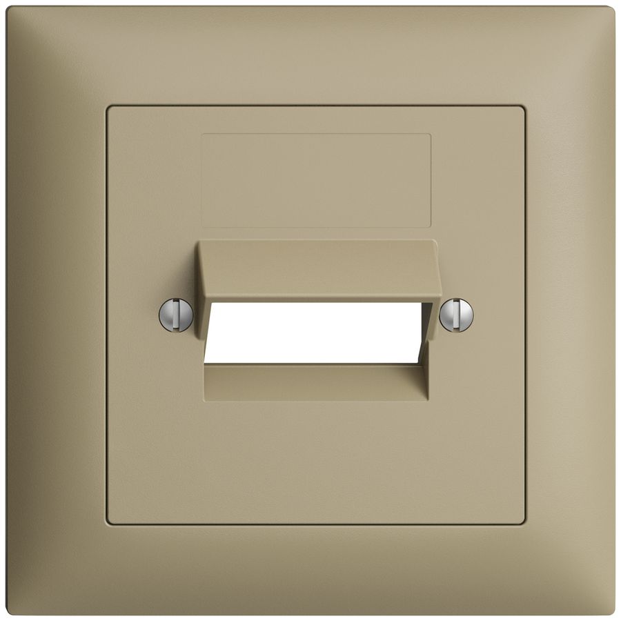 Frontset EDIZIOdue sand 88×88mm 2×RJ45