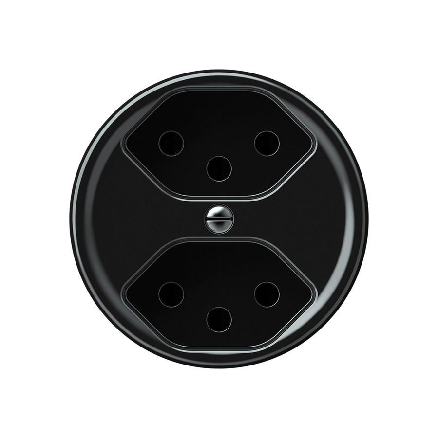 Steckdose origin 2×Typ 13 10A 230V 60×60mm schwarz