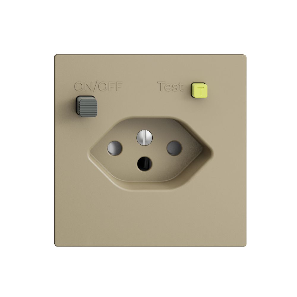 UP-Steckdose EDIZIOdue T13 FI 30mA F, shutter, sand