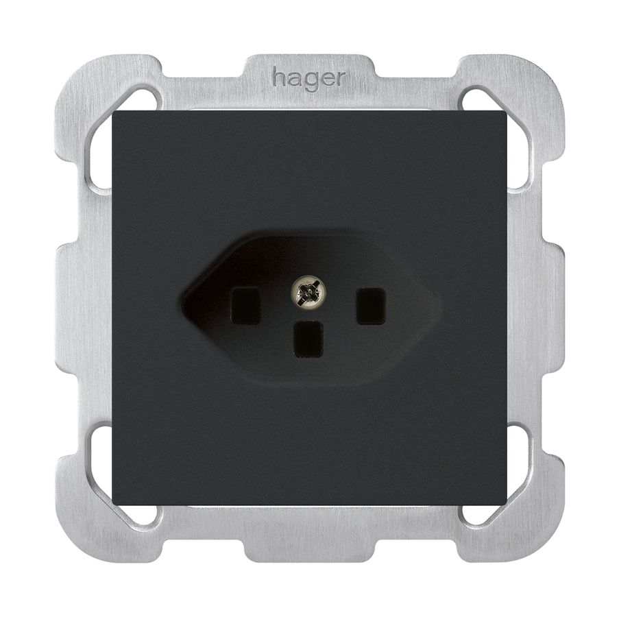 UP-Steckdose kallysto T23 schwarz mit Steckklemmen mit Befestigungsplatte