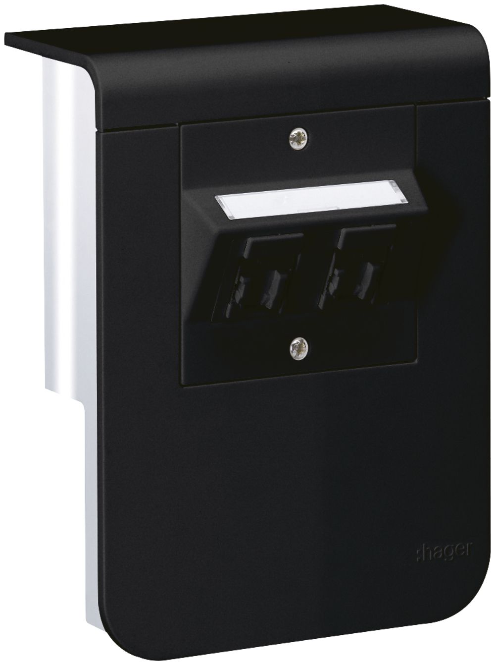 Geräteträger Hager für SL20055 schwarz 2×Kat.5e