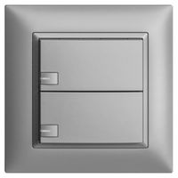 UP-KNX-Taster RGB EDUE FMI, 250mW, m.RGB-LED, 2×Taste, 1×Tastenb., si