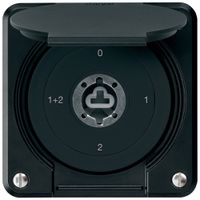 Interrupteur à clé ENC robusto IP55 avec clapet sans cylindre S1/1P noir p.combi