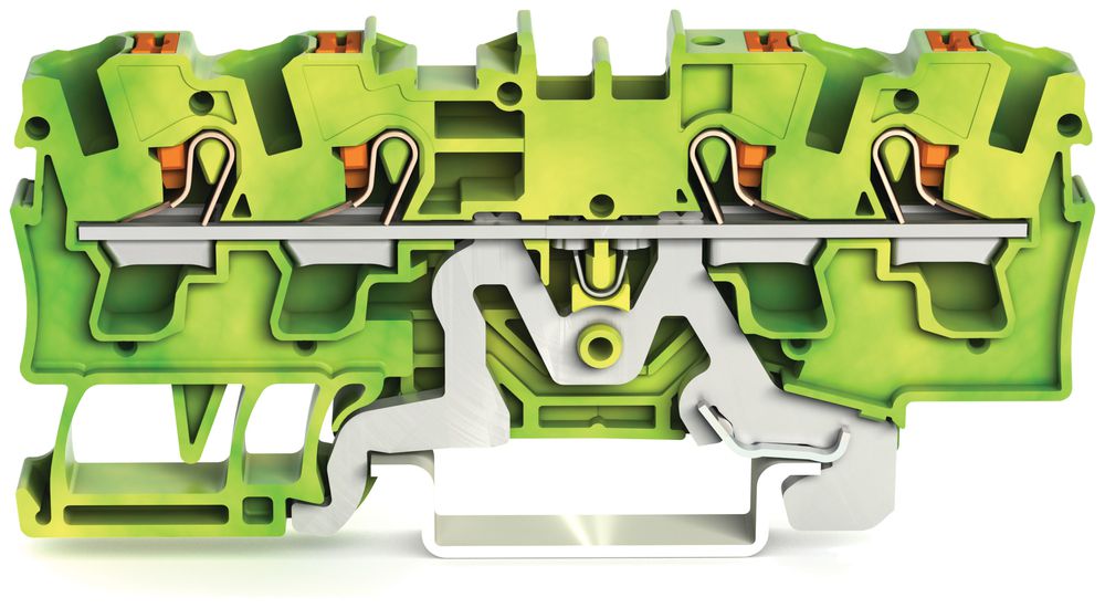 Borne de protection WAGO TOPJOB-S 4mm² 4L vert/jaune série 2204