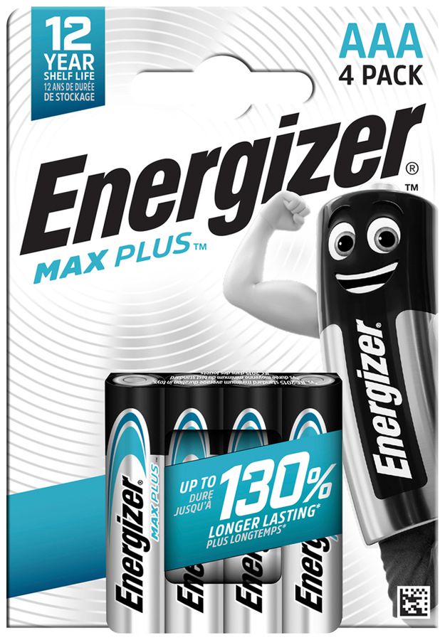 Batterie Alkali Energizer Max Plus AAA LR03 1.5V Blister à 4 Stück