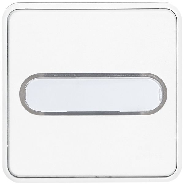 UP-Leuchtwipptaster PLEXO weiss mit Etikette