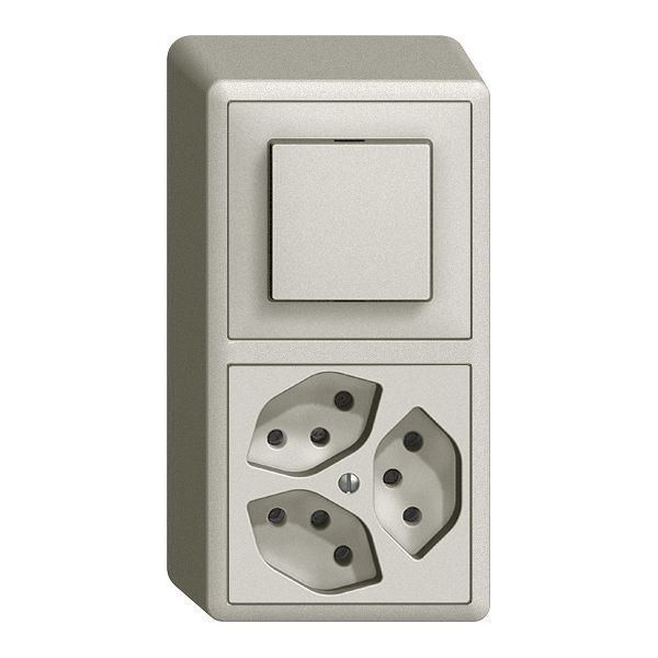 Combinazione AP EDIZIOdue 3/1P+3×T13 grigio chiaro