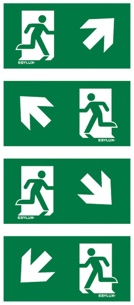 Set di pittogrammi ESYLUX SLX 32m freccia ad/as/bd/bs 320×160mm
