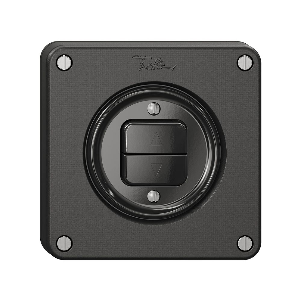 Storentaster NEVO, 1-Kanal, Einbautiefe 18 mm, 87×87 mm, schwarz