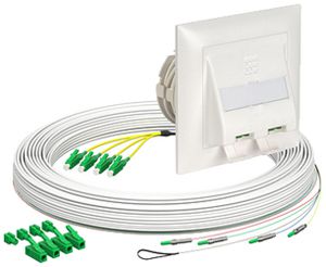 FTTH-Kabelabrollbox AGRO OTO BEP UP-Kit 4×LC 3mm 15m weiss B2ca