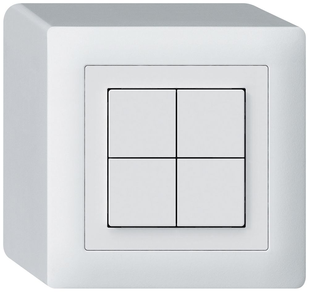 Poussoir KNX AP Hager BA kallysto Q quadruple 88×88mm blanc