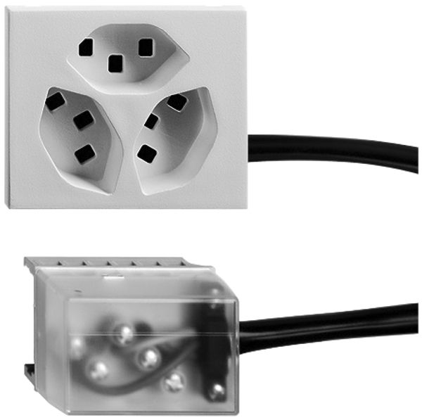 EB-Steckdose FLF 3×T23 FP L2 weiss FH ST Ecobus power