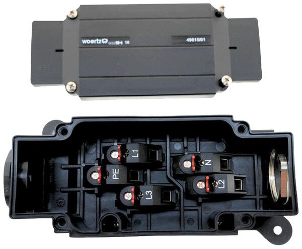 Anschlussdose Woertz 5P 690V 76A 3 N PE 2 1 IP65 schwarz
